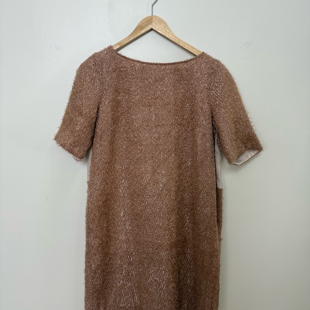 Chic Textured Tan Mini Dress